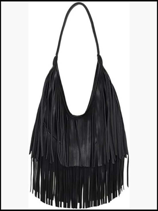 Handbags - Fringe Hobo Shoulder Bag Crossbody Handbag Vintage Western Hippie Boho Purse